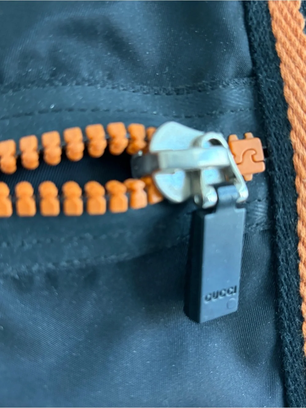 Gucci Black Duffel with Orange Trim